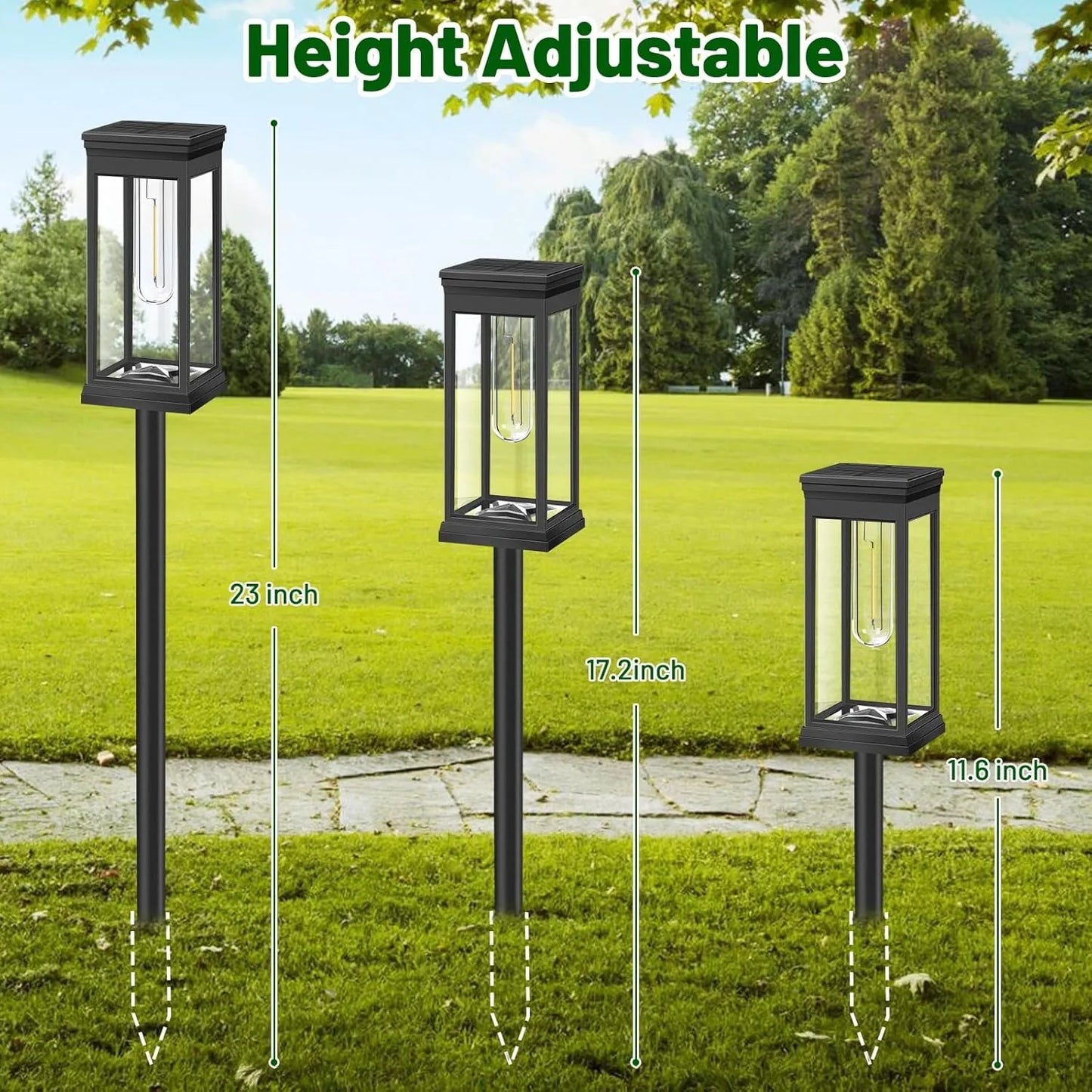 4 PCS Solar Lights Outdoor Solar Pathway Lights Waterproof Bright Solar Lamps Landscape Lighting for Path Yard Garden Walkway