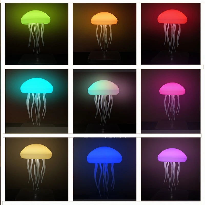 LED Jellyfish Lamp with 9 Tentacles 2 Working Modes Ultra Long Battery Life Colour Gradient Light Effects with Remote Control