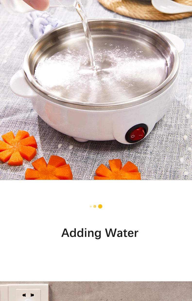 Electric Egg Cooker Boiler Maker 14 Egg Capacity Double Layer Steamer Soft Medium Hard Boil Automatic Shut Off Kitchen Appliance